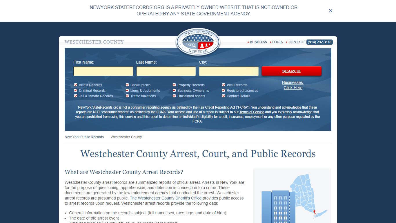 Westchester County Arrest, Court, and Public Records